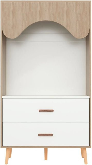 okwish Kinderkleiderschrank mit Kleiderstange und integrierten Schubladen für das Kinderzimmer, Weiß, B/T/H: 80 x 46 x 141,5 cm - Bild 1
