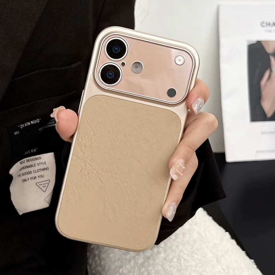 Stoßfeste Leder-Handyhülle mit Eis-Crack-Design für Apple iPhone Air 17, 16, 15 Plus, 14, 13 Pro Max in Lila - Bild 3