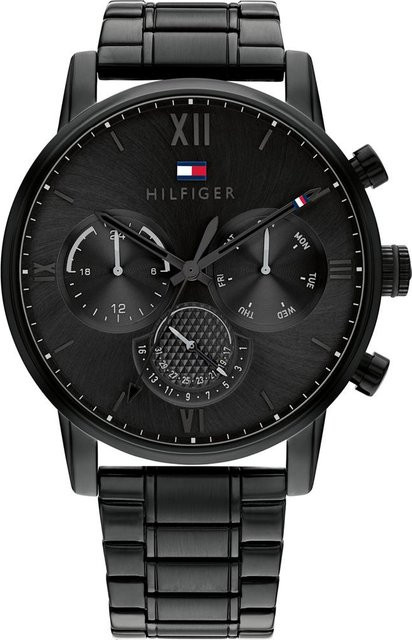 Tommy Hilfiger Armbanduhr, Quarz, Edelstahl, Schwarz, Herren - Bild 1