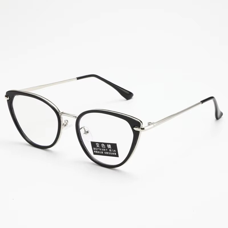 BMAD Korrektionsbrille Cat-Eye, Metall, Vollrand, Schwarz, Damen - Bild 1