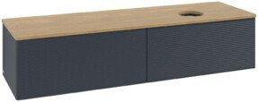 V&B Waschtischunterschrank Antao mit Frontstruktur in Eiche Honig Braun, B/T: 160 x 50 cm - Bild 1
