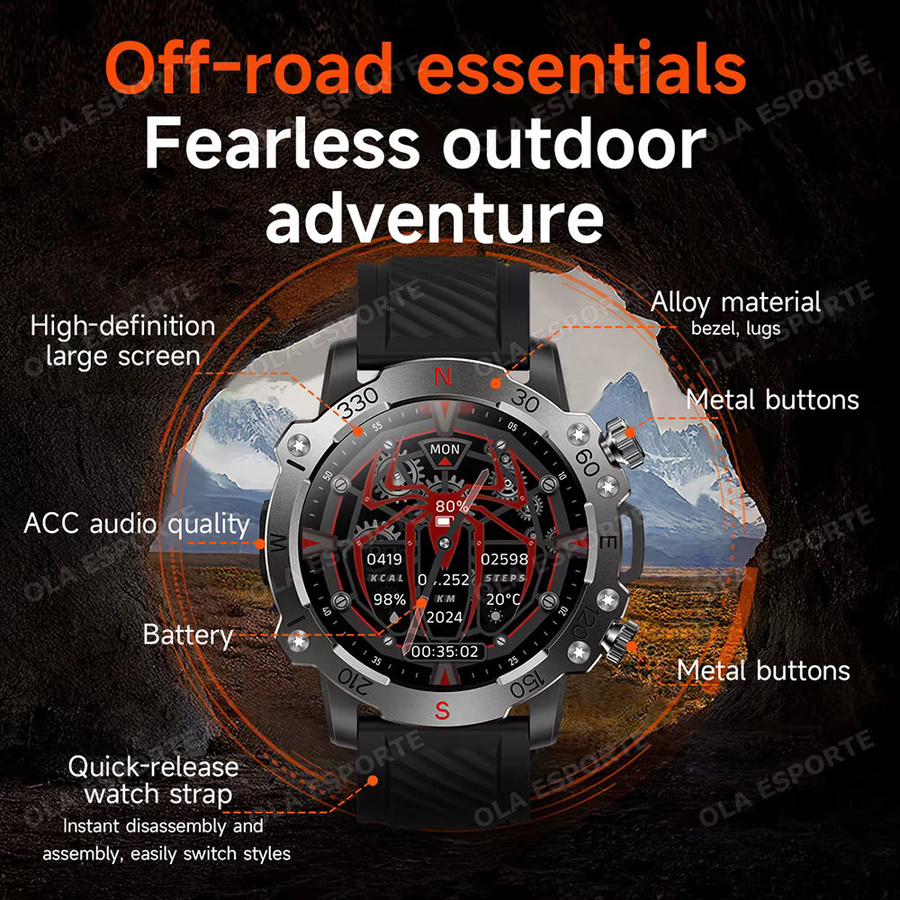 Ola Esporte Smartwatch, Schwarz, 1,5 Zoll AMOLED, Silikon, GPS - Bild 3