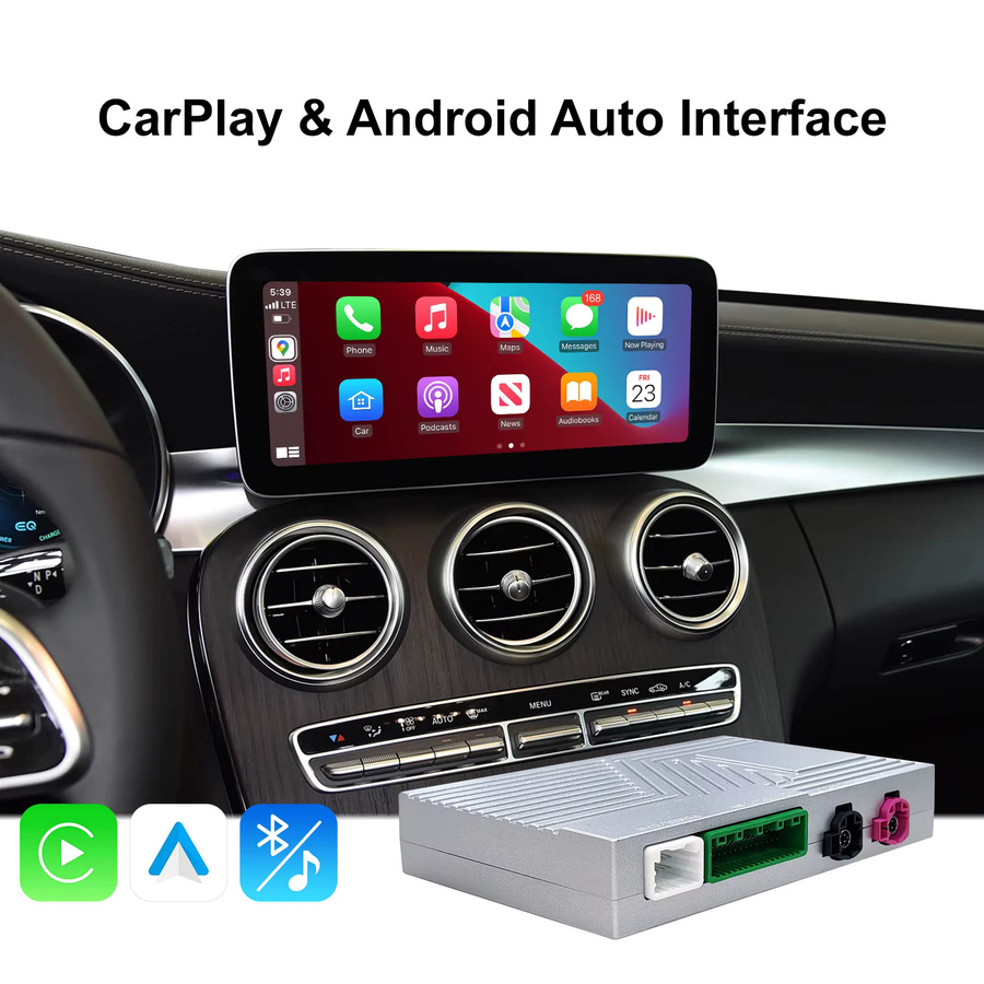 LEXXSON Drahtlose CarPlay und Android Auto Retrofit Kit Decoder Box für Mercedes Benz NTG 5,5 COMAND System 2017-2019, Schwarz - Bild 2