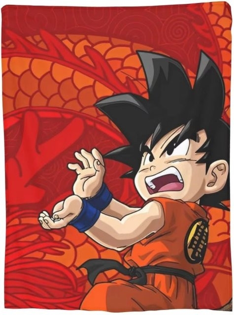 Bandai Dragon Ball Saiyan Flanell-Strickdecke in Multicolour für alle Jahreszeiten - Bild 1