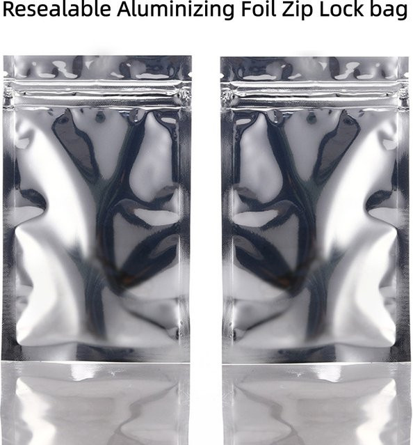 NIWEISEN Wiederverschließbare Zip-Lock-Beutel aus silberner Aluminisierter Folie für Lebensmittel und Geschenke - Bild 1
