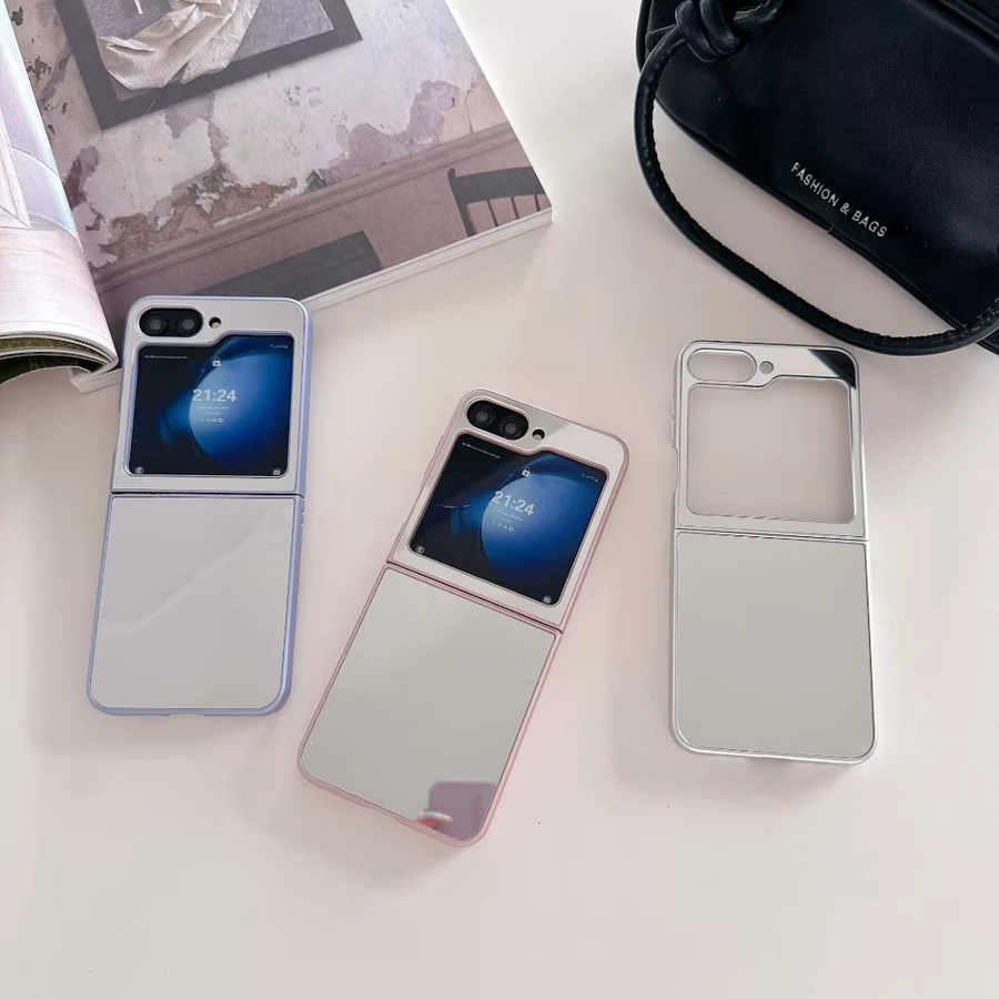 Spiegel-Schutzhülle für Samsung Z Flip 4, Z Flip 5, Z Flip 6 und Z Flip 7 mit integriertem Spiegel im Ins-Style Design - Bild 2