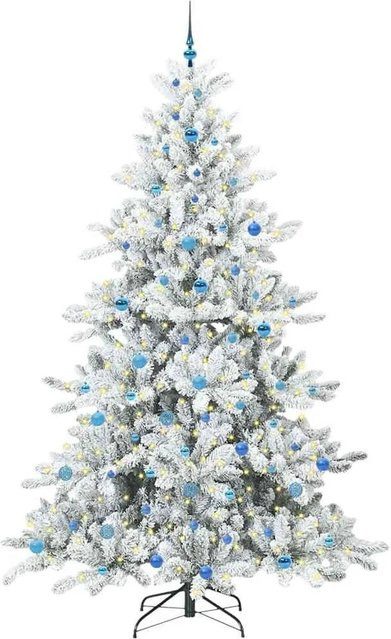 vidaXL Künstlicher Weihnachtsbaum mit 300 warmweißen LEDs, 240 cm Höhe, Schwarz/Weiß, PVC - Bild 1