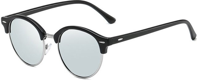 Techsuit 66612 Sonnenbrille, Herren, Vollrand, Panto, silberfarben, polarisiert - Bild 1