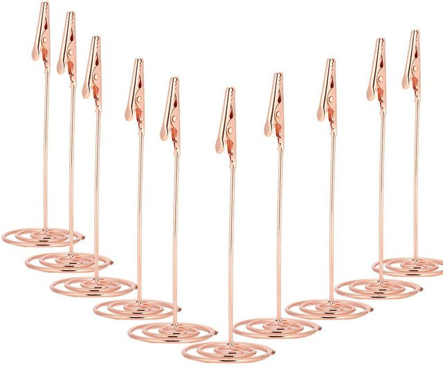 Igeteck Memo-Halter Set aus Metall in Gold, 10 Stück Tisch-Kartenhalter für Fotos und Namenskarten - Bild 1