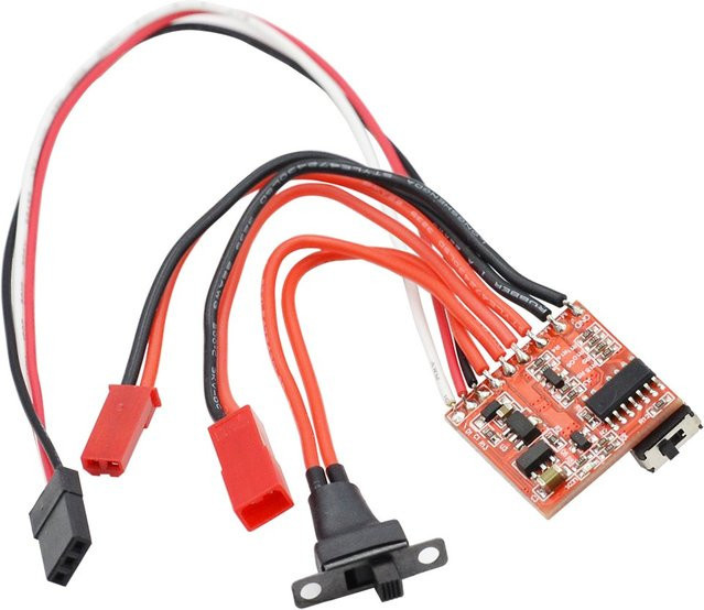 Bidirektionale ESC Bürstenmotor-Regler mit Bremse für RC Modellautos und Boote in Rot - Bild 1