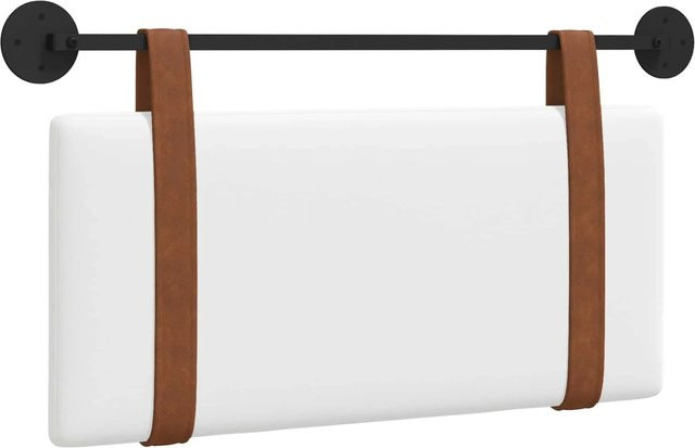vidaXL Wandmontiertes gepolstertes Wandpaneel in Weiß mit Kunstleder-Optik, B/H/T: 90 x 55 x 5 cm - Bild 1
