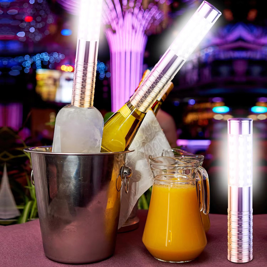 XIWANGFIRE Wiederaufladbarer LED-Leuchtstab für Flaschenservice in Gold und Weiß mit RGB-Effekt für Bar und Party - Bild 6