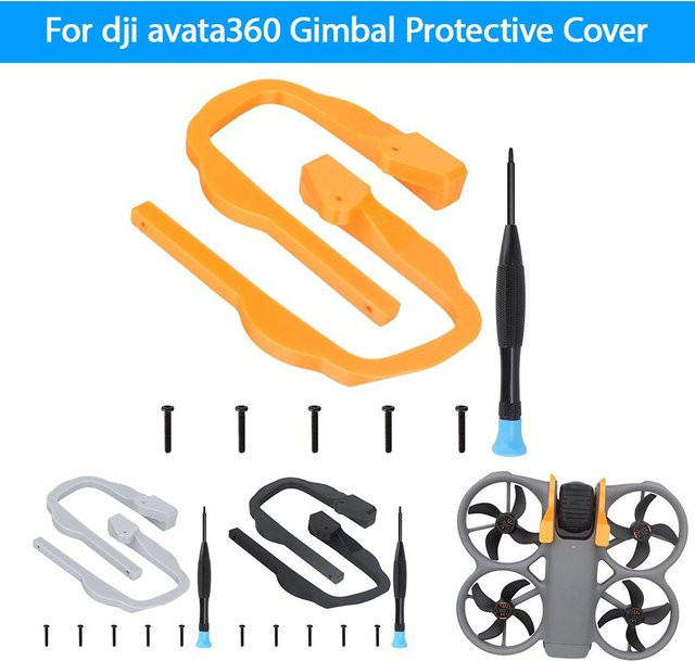 DJI Avata 360 Drohnen-Zubehör: Orangefarbenes Drohnen-Gimbal-Schutzgitter und Anti-Kollisions-Linsenschutz - Bild 1