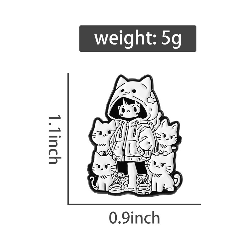 Brosche Katze Mädchen Emaille, Kinder - Bild 2