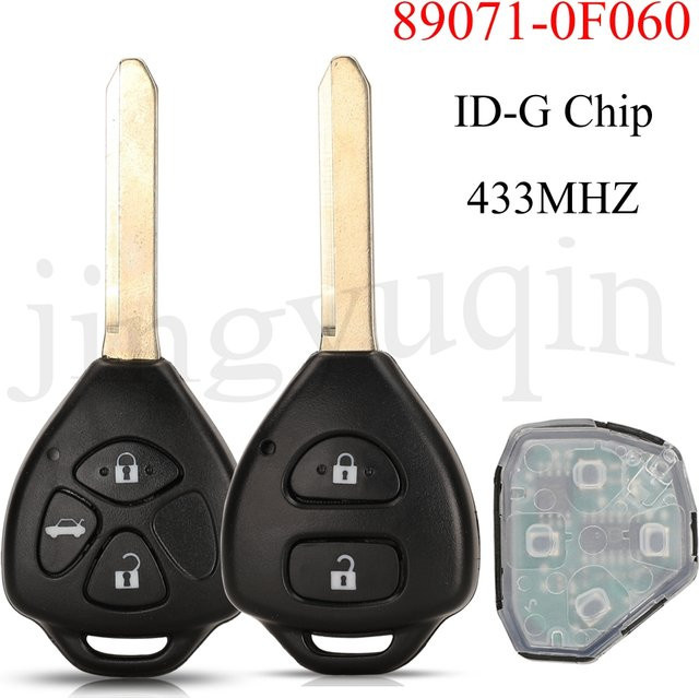 Jingyuqin Smart Remote Autoschlüssel für Toyota Verso, Corolla, Yaris Verso und Avensis mit ID-G Chip, Schwarz, 433 MHz, Ersatzschlüssel 89071-0F060 - Bild 1