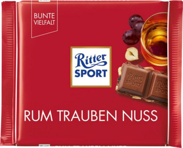 RITTER SPORT Bunte Vielfalt Rum Trauben Nuss Schokoladentafel 100 g - Bild 1