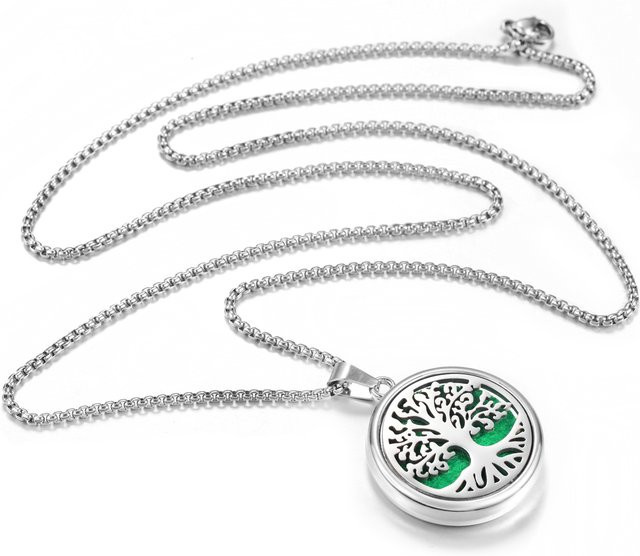 MODKISR Halskette Baum des Lebens, Edelstahl, Silber, Unisex - Bild 1