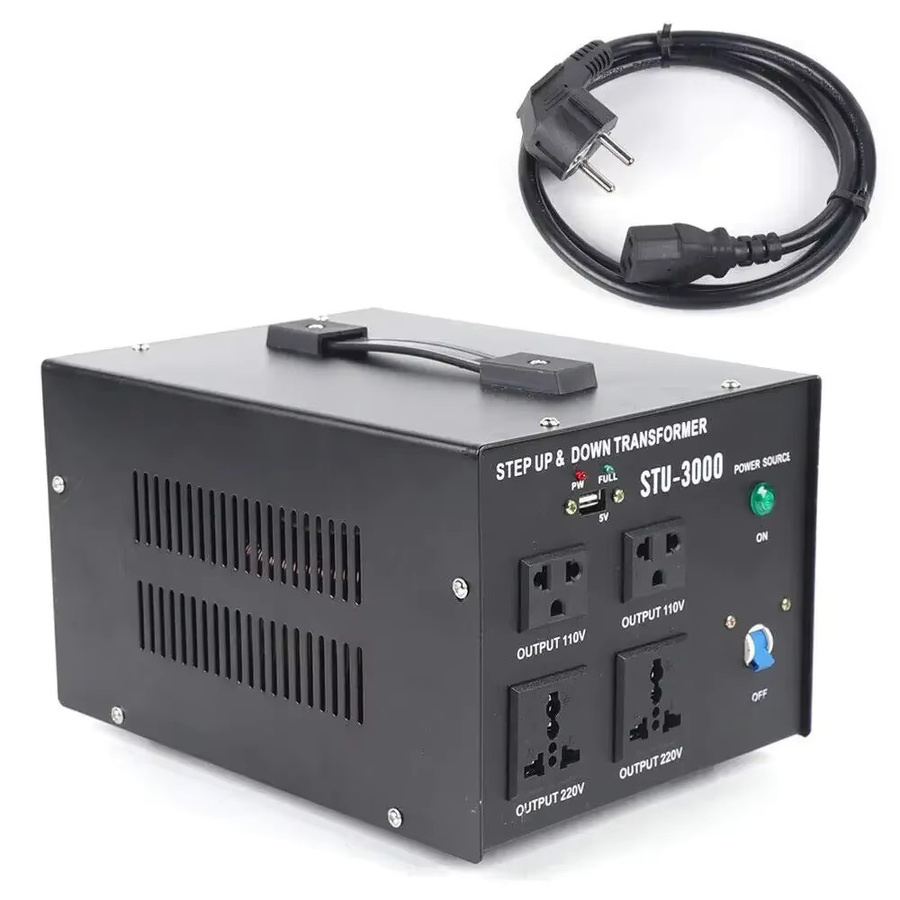 Spannungswandler Transformator 3000W Aufwärts und Abwärts 110V zu 220V sowie 220V zu 110V in Schwarz - Bild 3