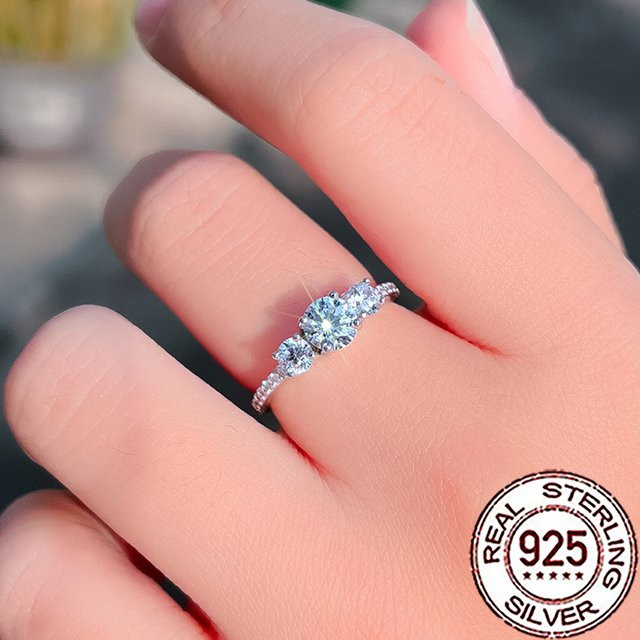 CWWZircons Ring, 925 Silber, Zirkonia, Damen - Bild 1