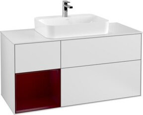 V&B Waschtischunterschrank Finion mit Wandbeleuchtung, Farbe: Weiß lackiert, Breite: 120 cm - Bild 1