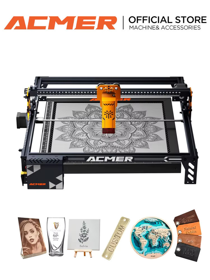 ACMER P1 S Pro Laser-Graviergerät mit 6W Leistung, WLAN und Offline-Steuerung, Dioden-CNC-Maschine für Holzbearbeitung, Schwarz - Bild 6