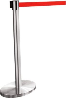 Guidesystems Gurtpfosten aus Metall in Chrom mit rotem Gurt - Bild 1