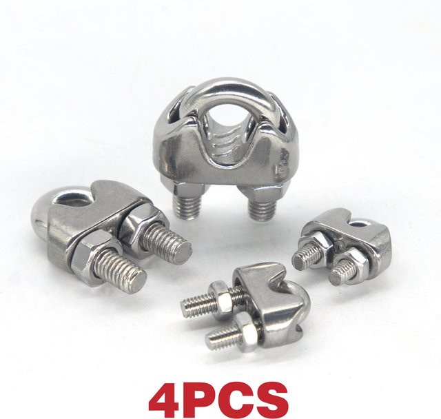 AIMUNOK U-Typ Stahldrahtseilklemme aus Edelstahl 304 als Befestigungsclip und Kabelhülsenclip für M2 bis M12 mm - Bild 1