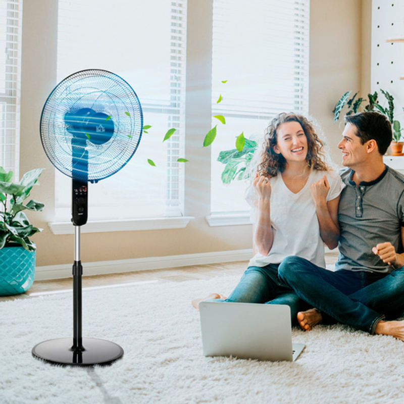HOMCOM Standventilator mit Fernbedienung, Schwarz, Höhe: 124 cm, Breite: 45 cm - Bild 5