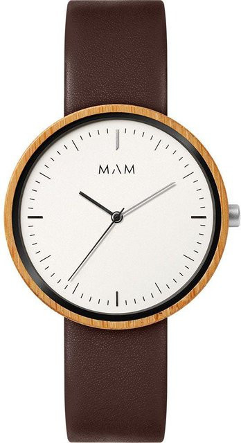 MAM Armbanduhr, Quarz, Weiß, Leder, 39 mm, Unisex - Bild 1
