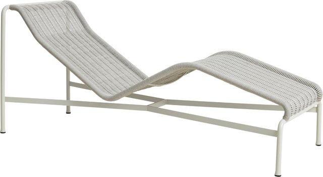 HAY Palissade Cord Chaise Longue aus pulverbeschichtetem Stahl in Grau mit UV-beständigem Polyestercord - Bild 1