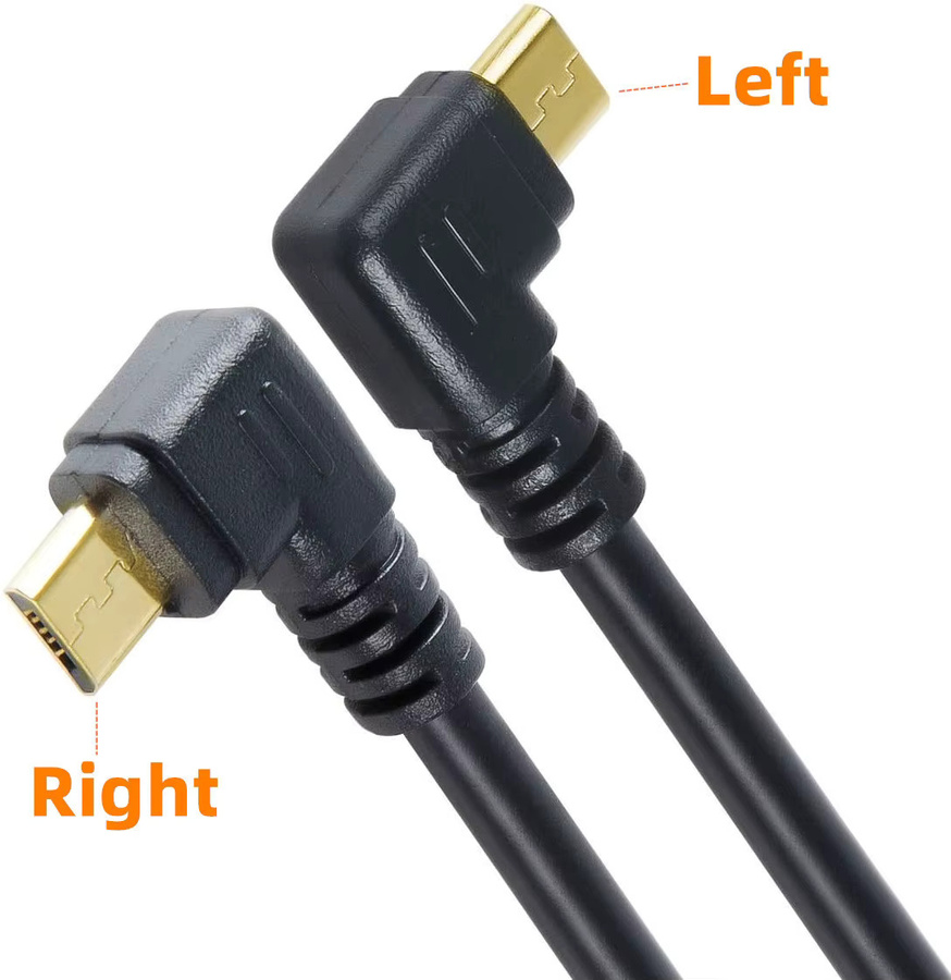 BSN USB 2.0 auf Micro-USB-B Kabel, vergoldet, 90-Grad-Winkel, schwarz, Länge: 15 cm - Bild 2