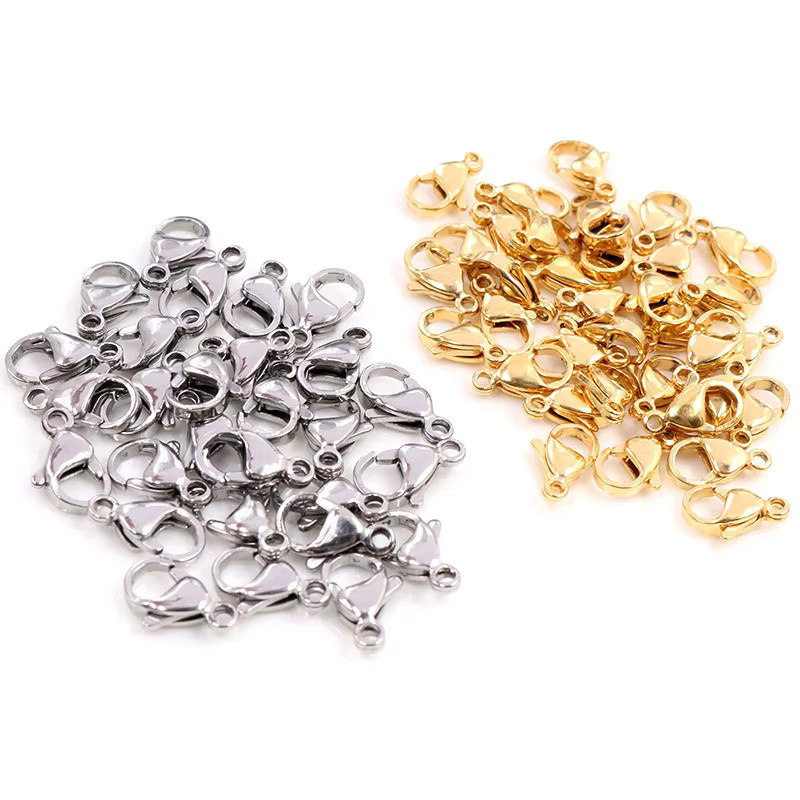 Wadsfred Karabiner Haken Edelstahl, Gold, 10*5mm, 12*7mm - Bild 2