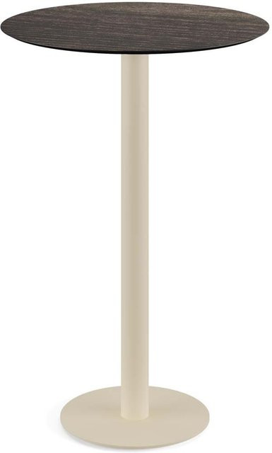 Feros Urban Stehtisch Sand mit rundem HPL Gestell in Dunkelbraun, Höhe: 109,2 cm, Durchmesser: 70 cm - Bild 1