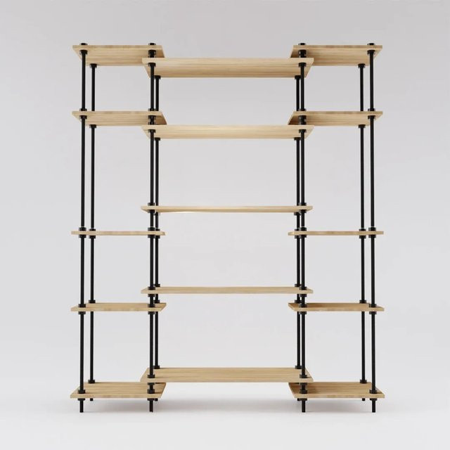 AR Shelving Deko-Regal in Anthrazit-Eiche mit modernem Design, B/H/T: 151 x 185 x 35 cm - Bild 1