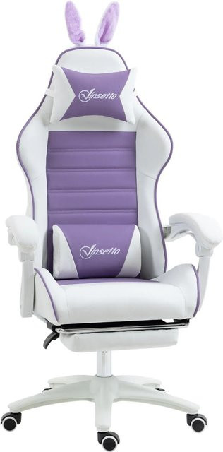 Vinsetto Gaming-Stuhl aus Kunstleder und Schaumstoff in Violett, B/T/H: 63 x 65 x 136-142 cm - Bild 1