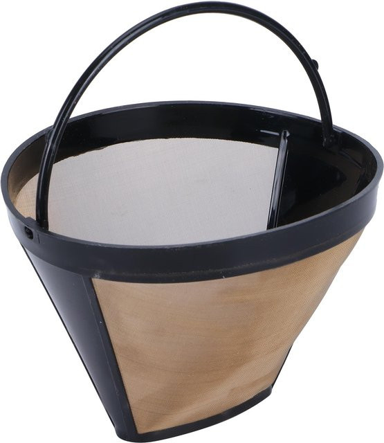 Wiederverwendbarer Kaffeefilter aus Edelstahl mit Griffen in Gold und Schwarz von mfySpace - Bild 1