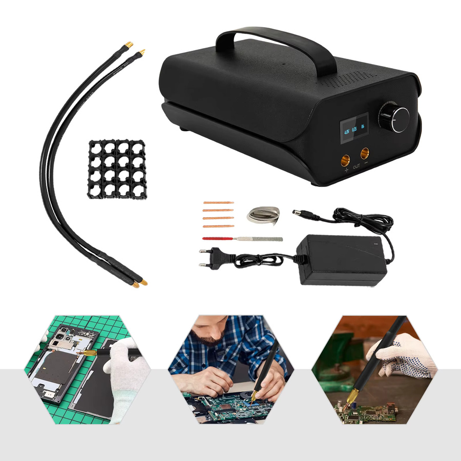 CNCEST 3000F Farad Kondensator-Punktschweißgerät in Schwarz mit 2 Stiften und Nickelstreifen für 18650 Lithium-Batteriepacks (220V EU) - Bild 7
