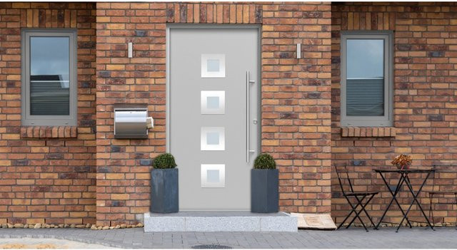 Haustür Splendoor Thermospace Wien Prime in Grau mit Glaseinsatz, Anschlag Rechts, B: 110 cm, H: 210 cm - Bild 1