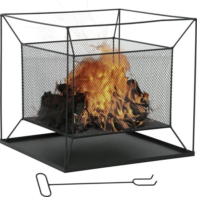 Outsunny Feuerschale aus Metall in Schwarz, B/T/H: 45 x 45 x 43 cm - Bild 1