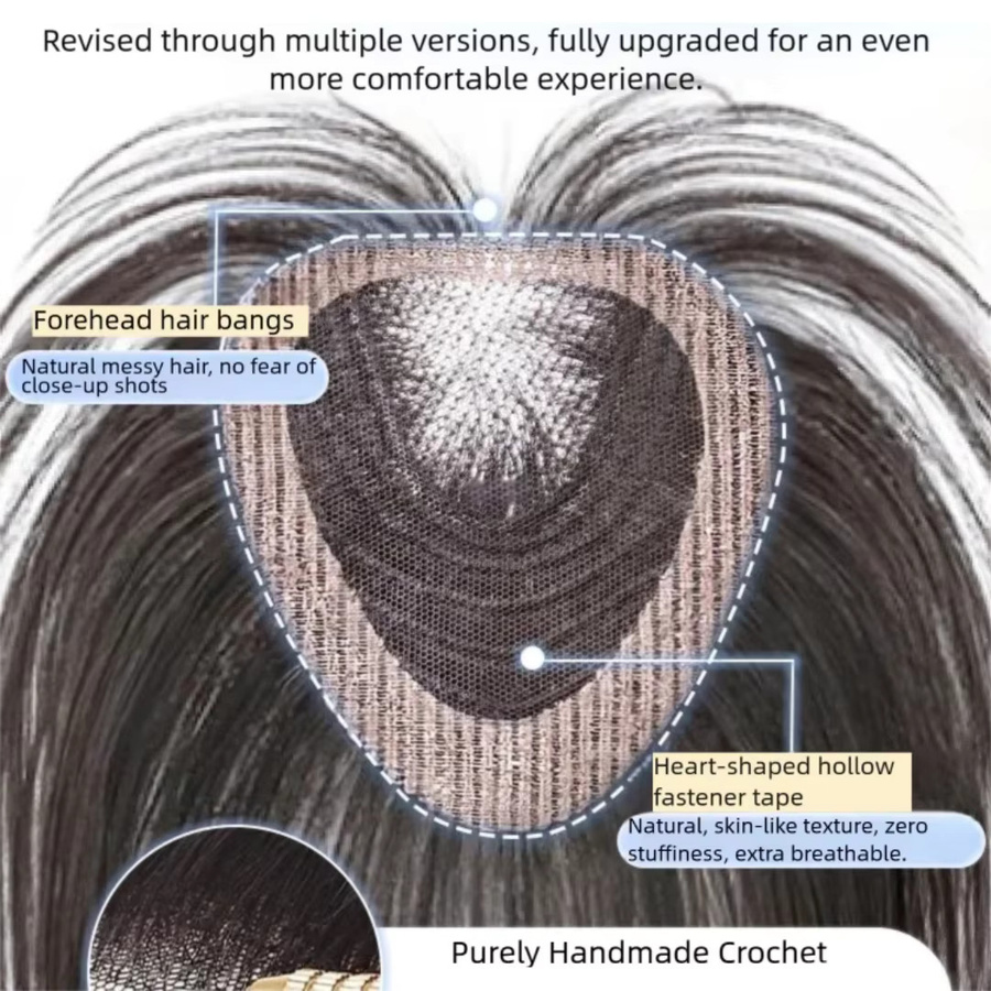 Anemone Echthaar-Toupet für Damen, nahtlos mit natürlicher Haarlinie - Bild 2