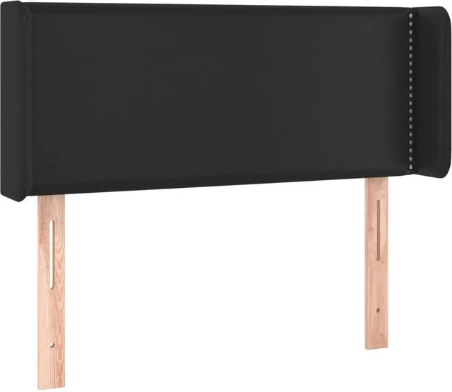 vidaXL Kopfteil mit Ohren in Schwarz aus Kunstleder, B/T/H: 103 x 16 x 78/88 cm - Bild 1