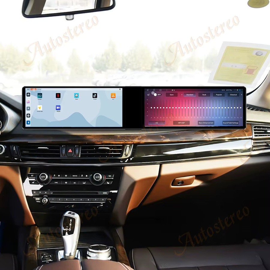 ZWNAV Dual Screen Multimedia-Player mit Android 14 und Carplay für BMW X5 F15 X6 F16 X5M X6M (2014-2018), 25 Zoll, Schwarz mit GPS Navigation - Bild 3