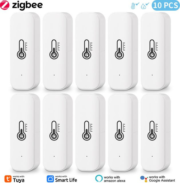 Tuya Zigbee Temperatur- und Feuchtigkeitssensor Smart Life Remote Monitor in Weiß für Smart Home mit Alexa und Google Assistenten - Bild 1