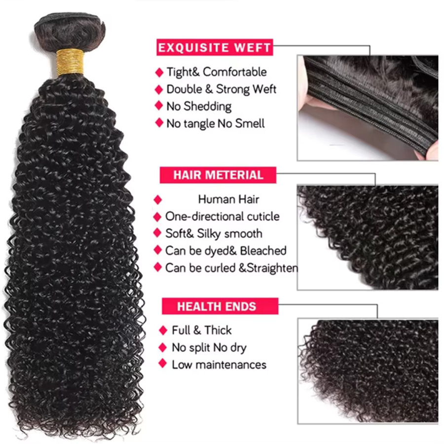Dula A Hair Kinky Curly Bundles Brasilianisches Echthaar, Unisex - Bild 4