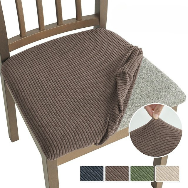 WANERQU Jacquard Stuhlbezug gestreift für Esszimmerstühle als abnehmbarer Möbelschutz - Bild 1