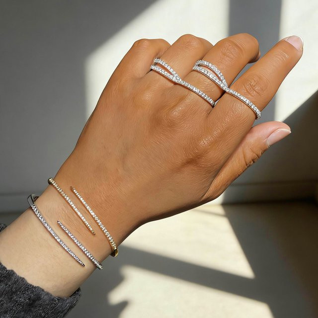 ATJMLADY Ring, Zirkonia, Damen, minimalistisch - Bild 1