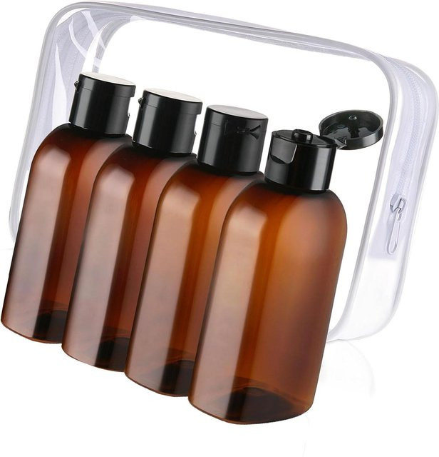 Insiders Reiseflaschen für Toilettenartikel, 4 Stück, 100 ml, braun - Bild 1