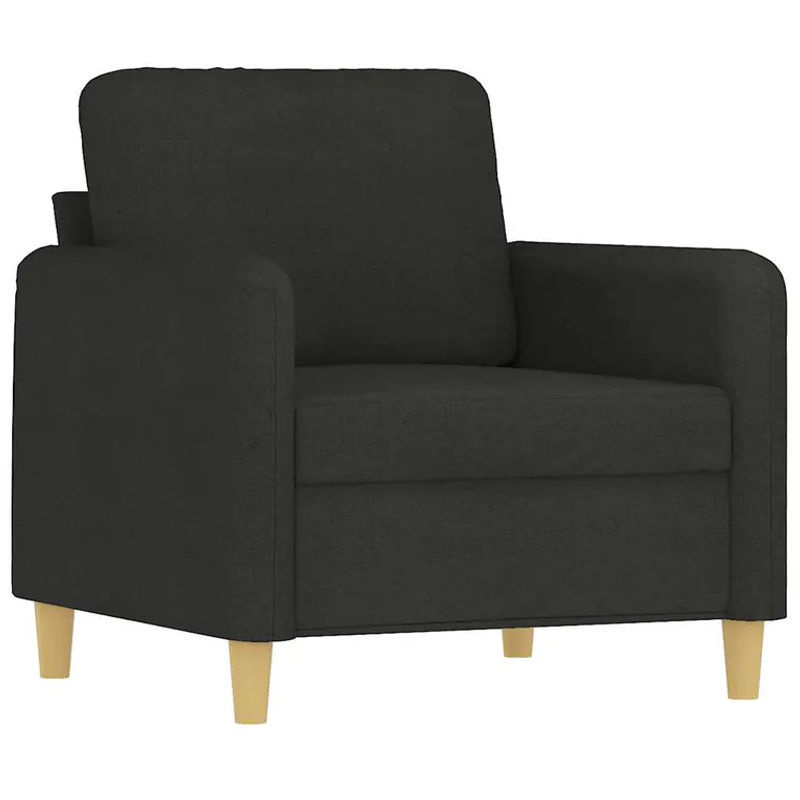 Vidaxl Sessel in Schwarz im modernen skandinavischen Design mit Stoffbezug und Metallgestell, Breite: 60 cm - Bild 2