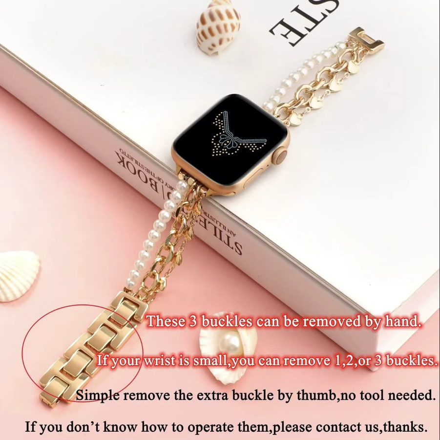 iwujiao Uhrenarmband Edelstahl, Gold, Damen - Bild 2