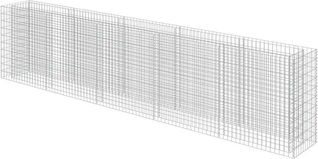 DELUKE Gabionen Hochbeet ROON aus verzinktem Stahl in Silber, B/T/H: 450 x 50 x 100 cm - Bild 1